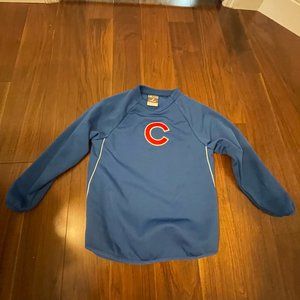 Majestic Therma Base Sweater Pullover MLB Chicago Cubs Long Sleeve Blue